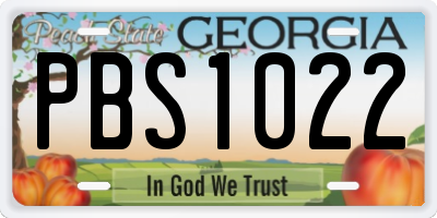 GA license plate PBS1022