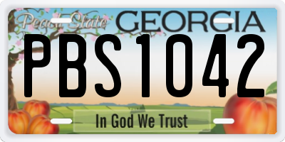 GA license plate PBS1042