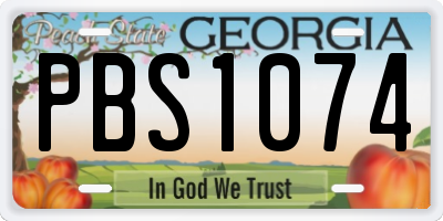 GA license plate PBS1074