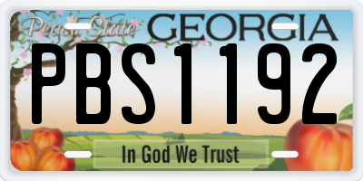 GA license plate PBS1192