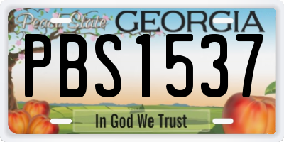GA license plate PBS1537