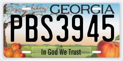 GA license plate PBS3945