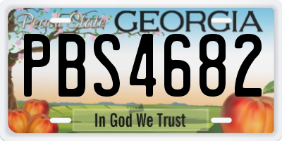 GA license plate PBS4682
