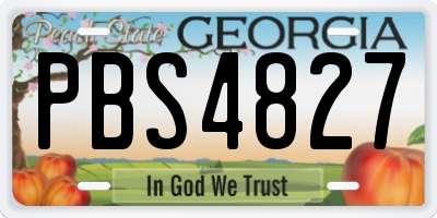 GA license plate PBS4827