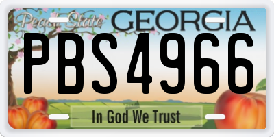 GA license plate PBS4966