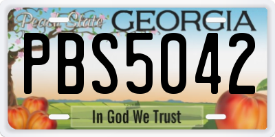 GA license plate PBS5042