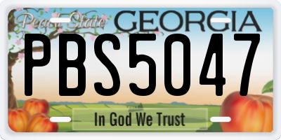GA license plate PBS5047