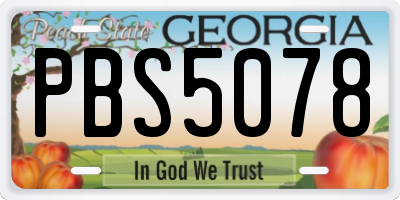 GA license plate PBS5078