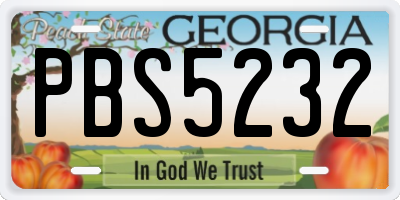 GA license plate PBS5232