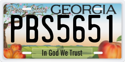GA license plate PBS5651