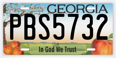 GA license plate PBS5732