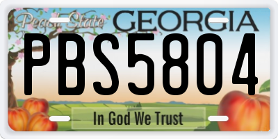 GA license plate PBS5804
