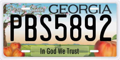 GA license plate PBS5892