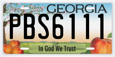 GA license plate PBS6111