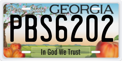 GA license plate PBS6202