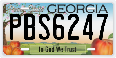 GA license plate PBS6247