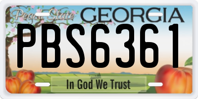 GA license plate PBS6361