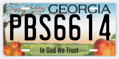 GA license plate PBS6614