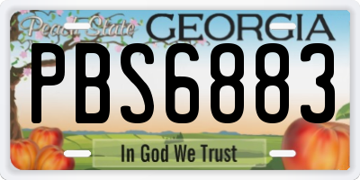 GA license plate PBS6883