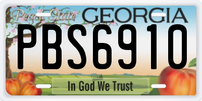 GA license plate PBS6910
