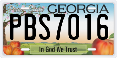 GA license plate PBS7016