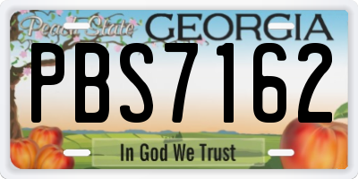 GA license plate PBS7162