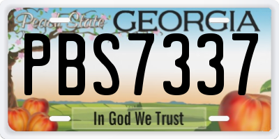 GA license plate PBS7337