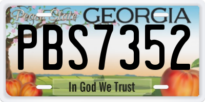 GA license plate PBS7352