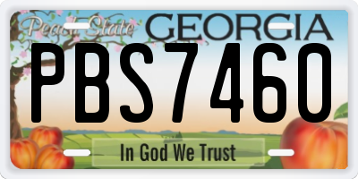 GA license plate PBS7460