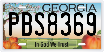 GA license plate PBS8369