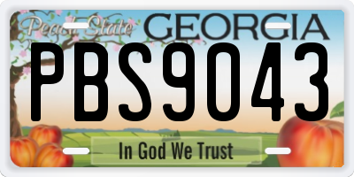 GA license plate PBS9043