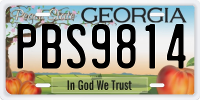 GA license plate PBS9814