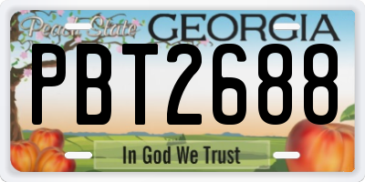 GA license plate PBT2688