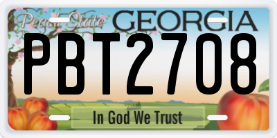 GA license plate PBT2708