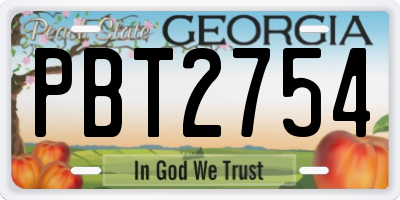 GA license plate PBT2754