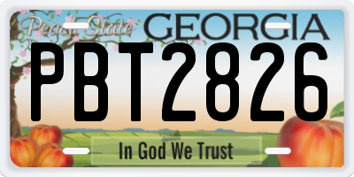 GA license plate PBT2826