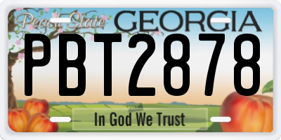 GA license plate PBT2878