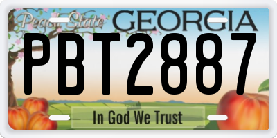 GA license plate PBT2887