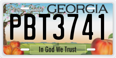 GA license plate PBT3741