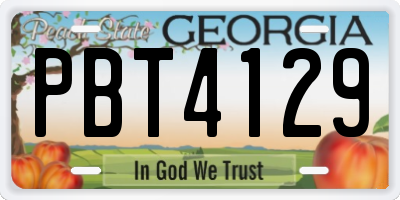 GA license plate PBT4129