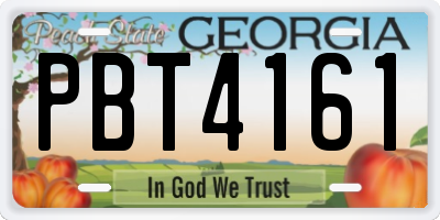 GA license plate PBT4161