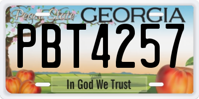 GA license plate PBT4257