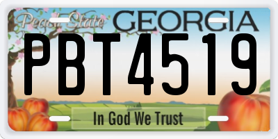 GA license plate PBT4519