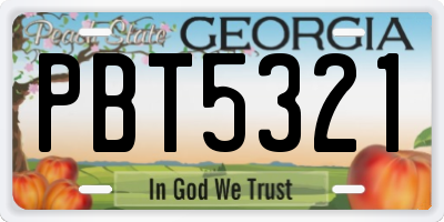 GA license plate PBT5321