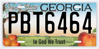 GA license plate PBT6464