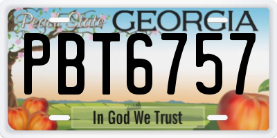 GA license plate PBT6757