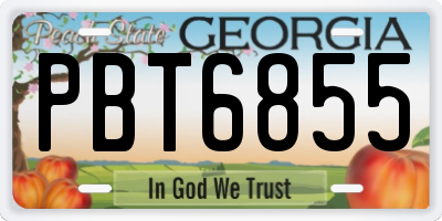 GA license plate PBT6855