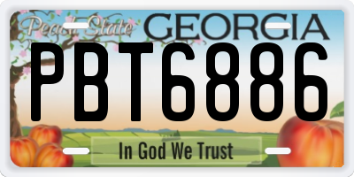 GA license plate PBT6886
