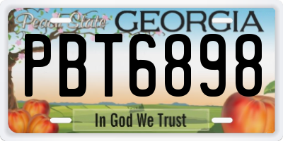 GA license plate PBT6898