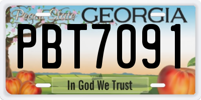 GA license plate PBT7091